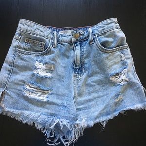 Cello High Waisted Jean Shorts XS 24